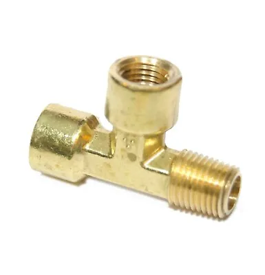 1/4 Npt Male Female Street Tee T Forged Brass Pipe Fitting Fuel Air Oil Gauge • $8.44