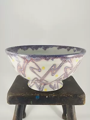 Janice Tchalenko Pottery Jazz Pattern Large 24cm Bowl • £54