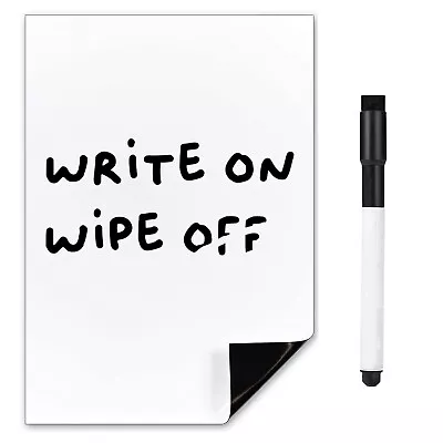 £3.95 • Buy Small Magnetic Whiteboard Fridge Magnet A5 Dry Wipe Memo Board Mini White Board