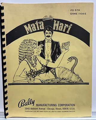 Original-bally-mata Hari-installation & Game Operation Instructions • $25