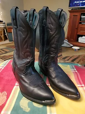 Masterson RB885 Men’s Black Leather Western Cowboy Boots Metal Tip Size 8EW • $35