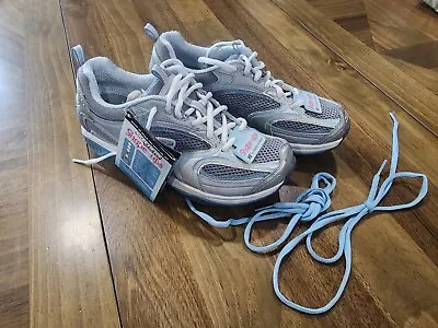 Skechers Shape Ups Walking Shoes XF Accelerator Athletic Sz 7 Gray Blue • $99.99