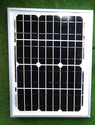 Electric Fencer 10W SOLAR PANEL KIT 12V 10 WATT +1.5 M Cable Croc Clips Diode • £26.99