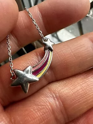 Link Of London Sterling Silver Little Miss Thoip Enamel Shooting Star Necklace • £39