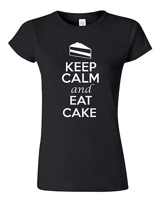 Junior Keep Calm And Eat Cake Novelty Delicious Pastry Graphic T-Shirt Tee • £20.22