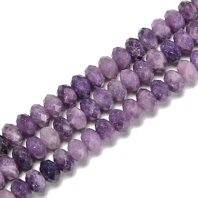 $16.99 • Buy Natural Lepidolite Faceted Rondelle Beads Size 5x8mm 15.5'' Strand