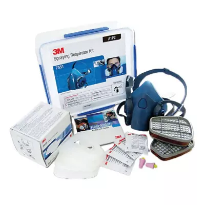 3M 7551 Spraying Respirator Kit A1P2 Half Mask Filters Storage Container • $108.95