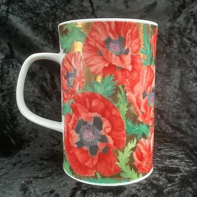 £5 • Buy Jane Brookshaw, Dunoon. China Mugs. “Buckingham” Gold &  Red Poppies. Tea/Coffee