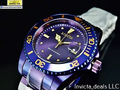 Invicta Men's 45mm Pro Diver AUTOMATIC PURPLE LABEL 0.0336CT DIAMOND SS Watch • $74.99