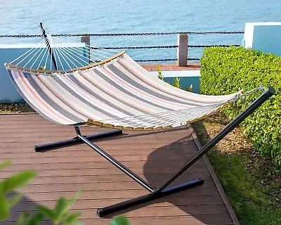 Zupapa Outdoor 450lbs 2-Person Hammock With Stand Garden Patio Use Hanging Chair • $119.99