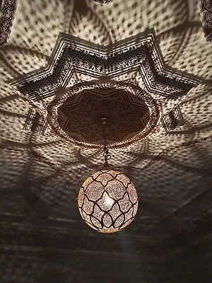 Moroccan Pendant Brass Light Moroccan Lamphanging Lamp Moroccan Ceiling Lamp • $225