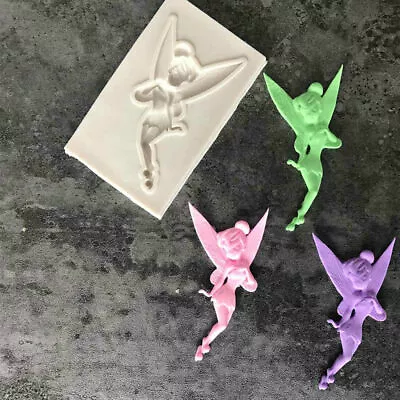 FAIRY Silicone Mould Angel Fondant Cake Topper Chocolate Candy Baking Mold Decor • £2.89