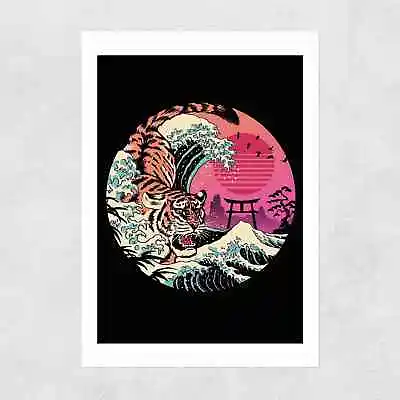 Red Tiger Wave Wall Art Print Various Sizes • £19.95