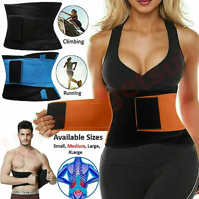 Men/Women Waist Trainer Cincher Trimmer Sweat Belt Shapewear Gym Body Shaper UK • £5.75