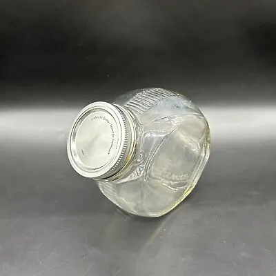 Vintage Candy Jar Canister Storage Container Clear Glass Hazel Atlas Kitchen • $12.80