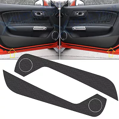 Carbon Fiber Texture Door Anti-Kick Protector Sticker For Ford Mustang 2015-up • $11.93