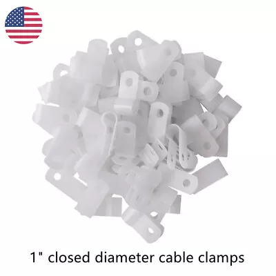 1/8 -3/4  Inch R-Type Cable Clamps Nylon White Hose Wire Electrical UV 200X • $11.99