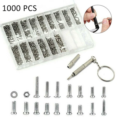 $8.16 • Buy 1000pcs Watch Repair Kit Screws Nut Screwdriver Glasses Sunglasses Tool Sets