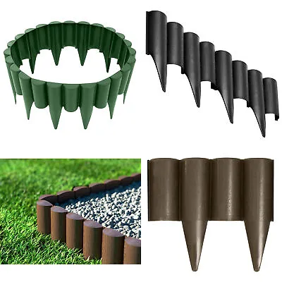 2.5 M Long Garden Palisade Edging Border Edge Lawn Flowerbed Wood Texture NEW • £11.95