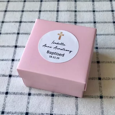 40 Girls Baptism Christening Thank You Favor Boxes Personalized Pink Gift Boxes  • $39.95