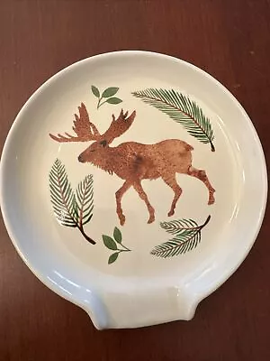 Now Designs Ceramic Spoon Rest Moose And Pine Design 5.25” • $12.50