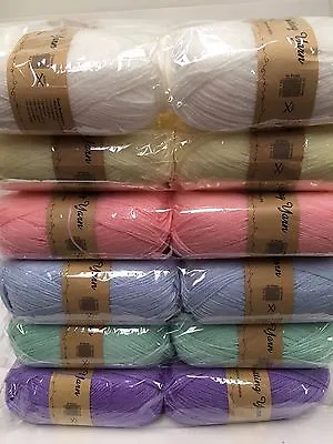 Super Soft Baby Knitting Wool 5 X 100g Acrylic Yarn 8ply Bulk Buy New Pastels • $24.95