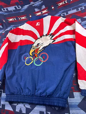 1996 USA Olympic Team Vtg 90s Starter Eagle Atlanta Warm-Up Jacket Men's XL XXL • $116.99