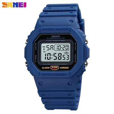 SKMEI Men Sport Watch Rectangle Digital Wristwatch Countdown Electronic Watches • $11.82