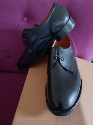 £59.99 • Buy Sanders Made In England Black All Leather Lace Up Derby Shoes Size 8 Eu 42- Bnib
