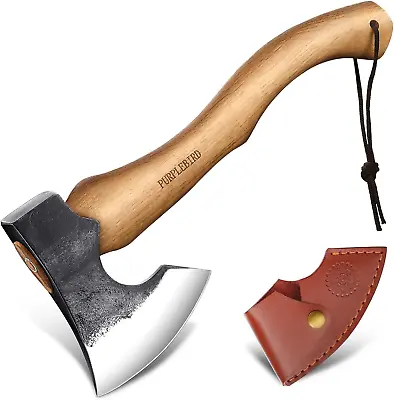 Hatchet Axe With Sheath For Camping 15 Inch Bushcraft Axe Carbon Steel Chopping • $48.79