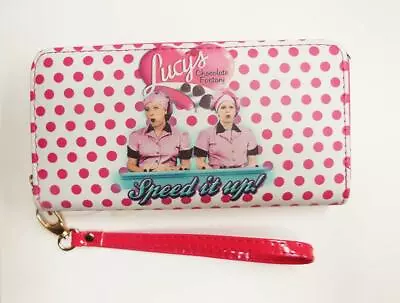 I Love Lucy Chocolate Factory Zip Around Clutch Wallet Billfold Wristlet • $22.99