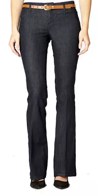 Ex Dorothy Perk!ns Smart Dark Blue Belted Skinny Flare Jeans RRP: £35 Size 10-18 • £23.99