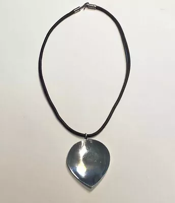 Me & Ro Silver Lotus Big Top Leather Cord Necklace Used • $346