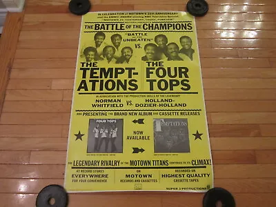 1983 Vintage Temptations - Four Tops - BATTLE OF CHAMPIONS Motown Promo Poster • $59.99