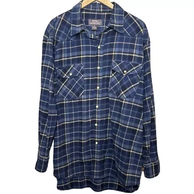 MOOSE CREEK Flannel Shirt Men's XL Washed Cotton Snap Front Grunge Outdoors XL • $15.84