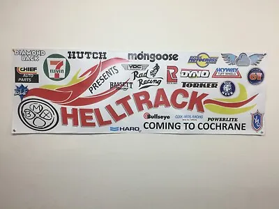 Old School Bmx Hell Track Logo 2x6 Banner Vdc  Mancave Display Se • $39