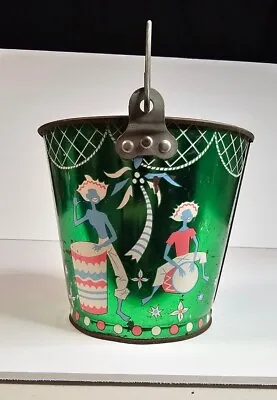 1950s Vintage Ohio Art Tin Litho Green Calypso Sand Bucket/Pail • $29.99