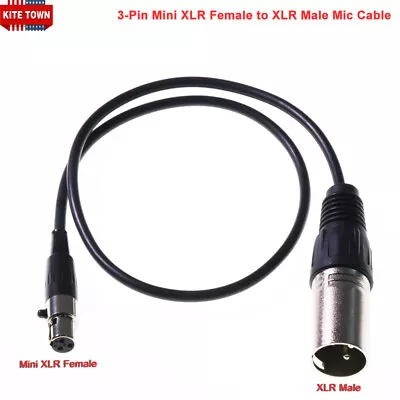 3-Pin Mini XLR Female To 3-Pin XLR Male Lavalier Microphone Cable Mic Cord • $11.39