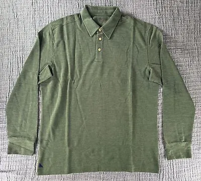 UNTUCKit Dao Men’s Long Sleeve Polo Shirt Green Cotton Blend - PICK SIZE • $29.95