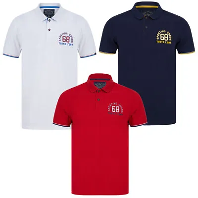 Tokyo Laundry Polo Shirt Men's Plain Casual T-Shirt Top Cotton Pique Tee Logo   • £14.99