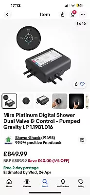Mira Platinum Digital Shower Dual Valve & Control - Pumped Gravity LP 1.1981.016 • £460