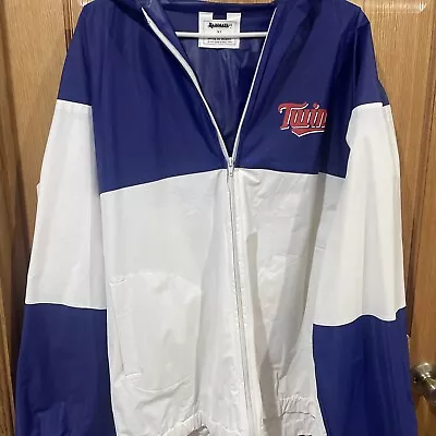 VTG MN Twins L/XL Rainmate PVC Jacket 1992 Minnesota 90s Retro Zip Up Coat MLB • $15