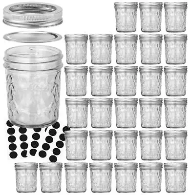 VERONES Mason Jars 6 OZ 30 PACK 6oz Mason Jars Canning Jars Jelly Jars With ... • $50.59