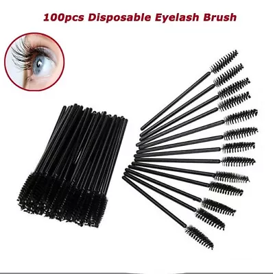 100Pcs Disposable Eyelash Brush Mascara Wands Applicator Makeup Eyebrow Brush US • $6.29