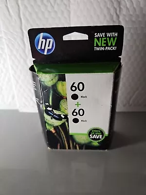 Genuine HP 60 Black Ink Cartridges - 2 Pack Dated Aug 13 • $22