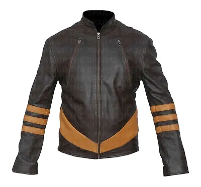 X-Men Origins Logan Wolverine Jackman Halloween Costume Biker Leather Jacket • $71.96