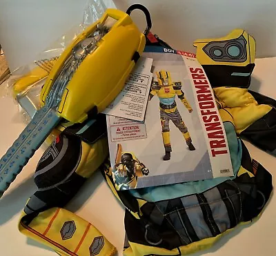 $59.98 • Buy Child TRANSFORMERS BUMBLEBEE Costume S 4-6 & SWORD NEW Muscle Jumpsuit Mask Prop