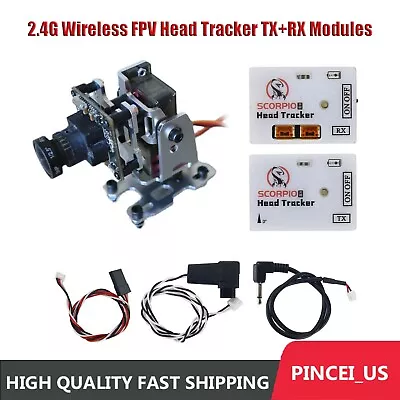 2.4G Wireless FPV Head Tracker W/ 2-axis FPV Drone Gimbal Bracket + 2PCS Servos • $65.01