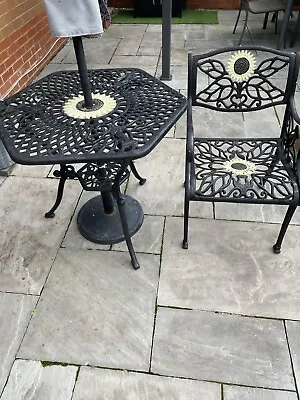 £19.99 • Buy Cast Aluminium Garden Table And One Chair