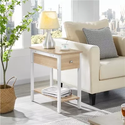 £42.99 • Buy Narrow Side Table W/ Drawer, Sofa End Table Nightstand Storage For Living Room